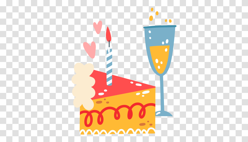 Birthday Cake Stickers Free Food And Restaurant Stickers Wine Glass, Goblet, Candle Transparent Png