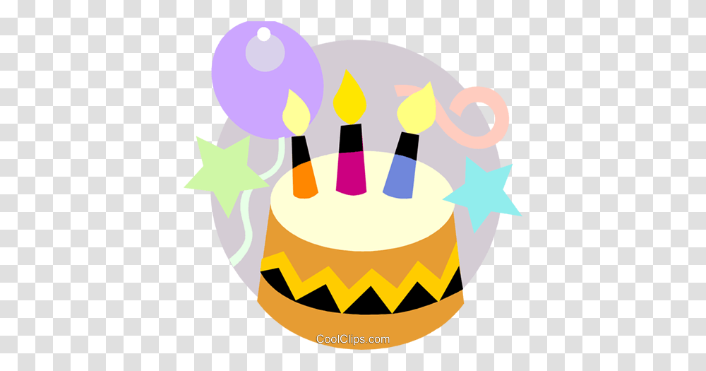 Birthday Cake With Balloons Royalty Free Vector Clip Art, Dessert, Food, Rattle, Cream Transparent Png