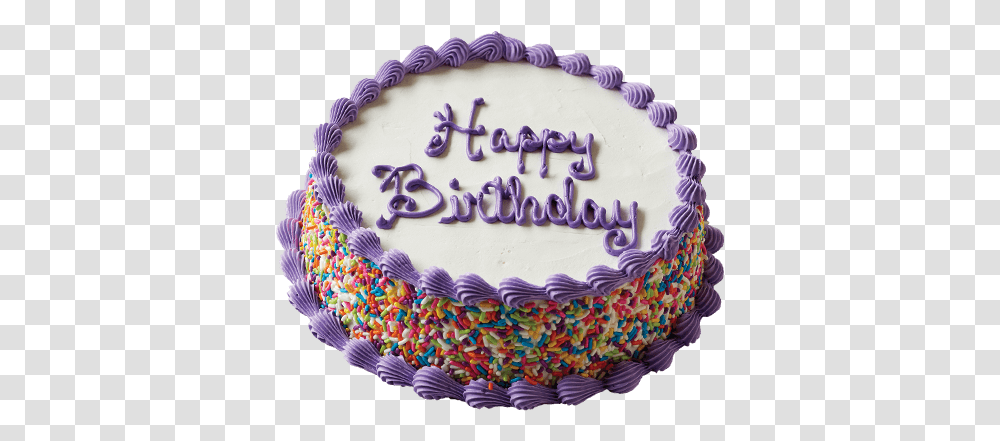 Birthday Cake With Sprinkles Carvel Shop Ice Cream Cake Carvel Purple, Dessert, Food, Icing, Creme Transparent Png