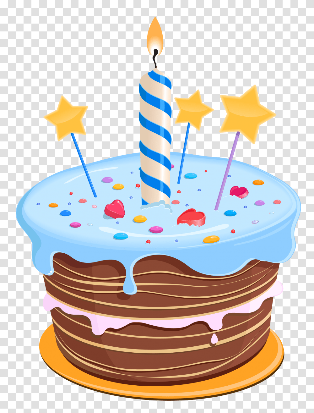 Birthday Cake With Stars, Dessert, Food, Bread, Pancake Transparent Png