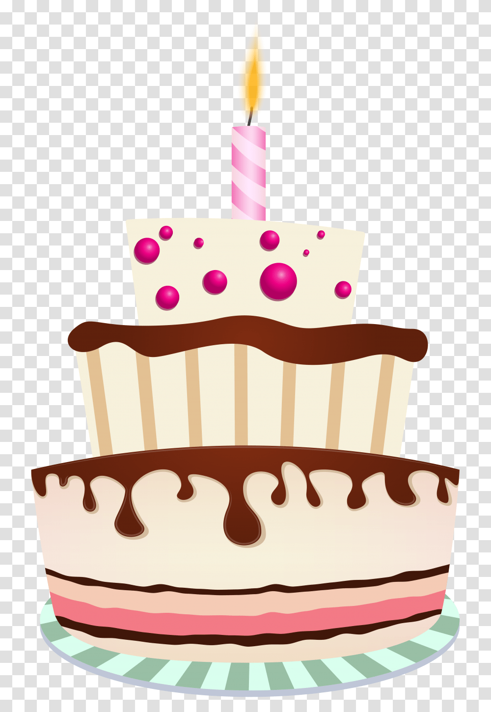 Birthday Cakes Cake With One Candle Cake And Candle, Cupcake, Cream, Dessert, Food Transparent Png