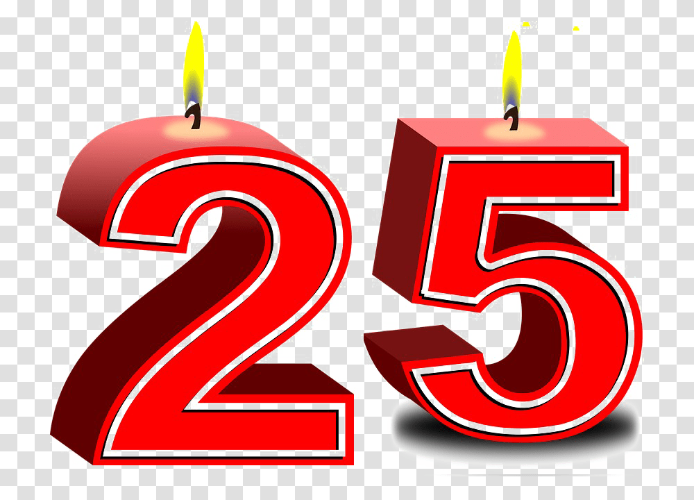 Birthday Candle 25, Number, Fire Transparent Png