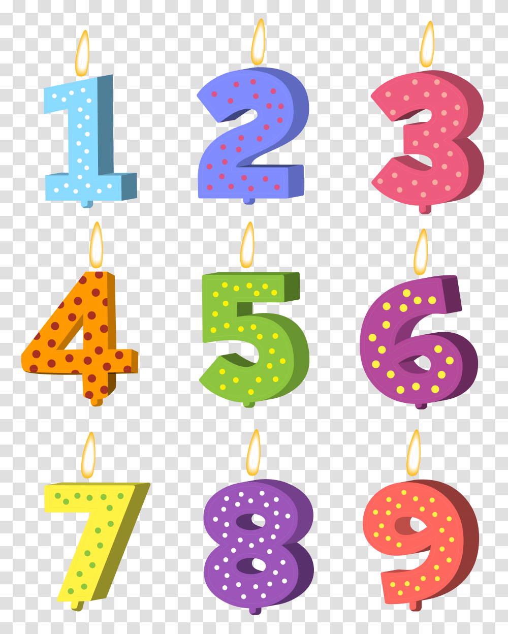 Birthday Candles Set Clip Art, Number, Alphabet Transparent Png