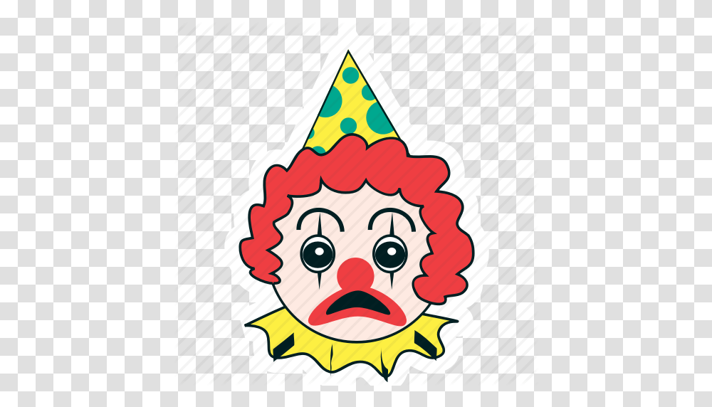 Birthday Celebration Clown Expression Face Party Sad Icon, Apparel, Triangle, Hat Transparent Png