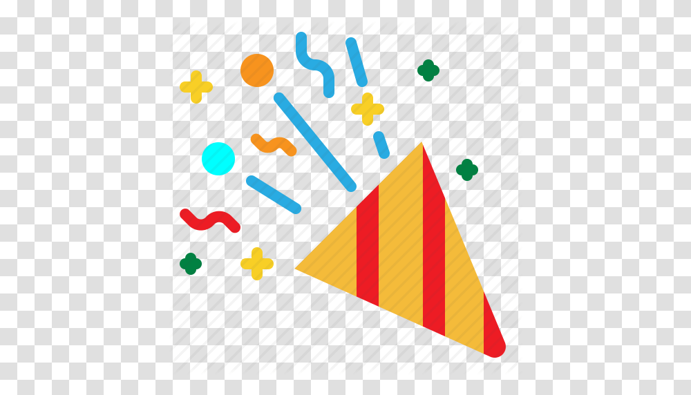 Birthday Celebration Cone Confetti Party Icon, Triangle, Paper Transparent Png