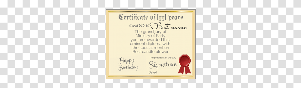 Birthday Certificate Free Template Greetingsdiscount 20 Years Birthday Certificate, Text, Bush, Flyer, Paper Transparent Png
