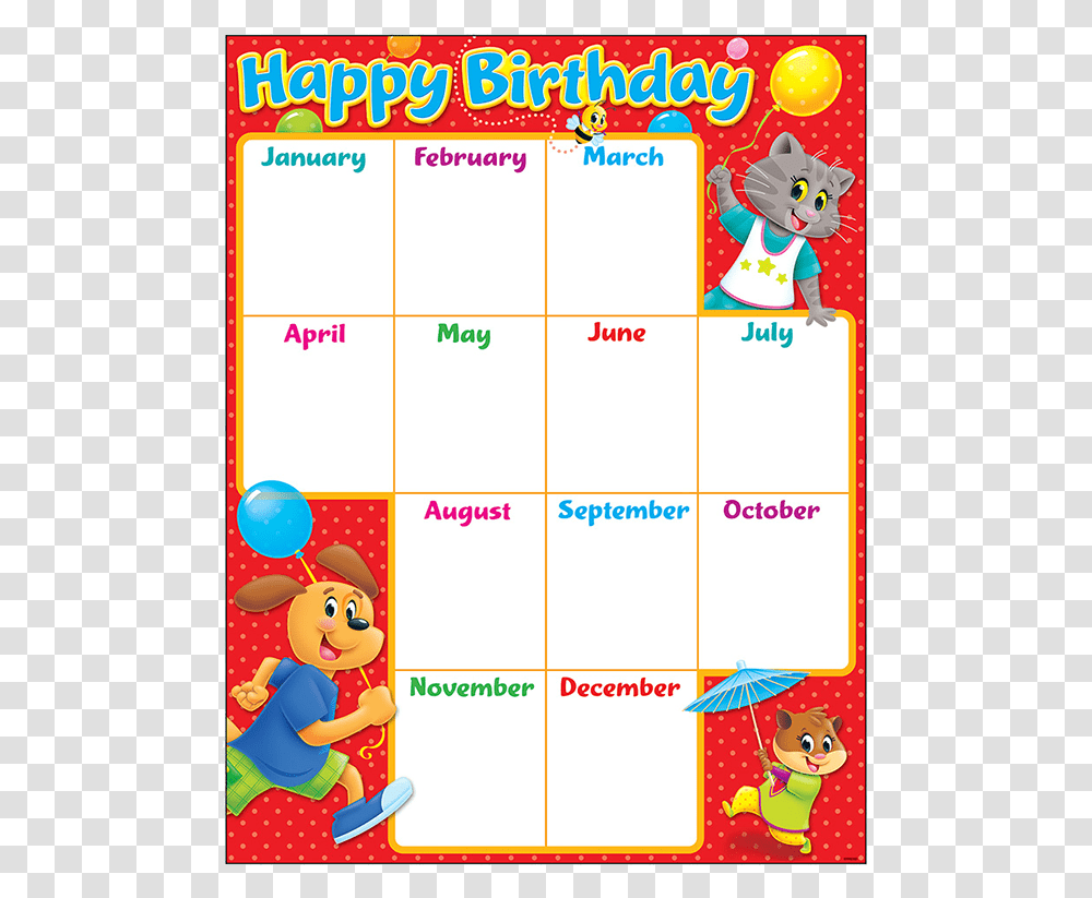 Birthday Charts For Class, Calendar, Cat, Pet Transparent Png