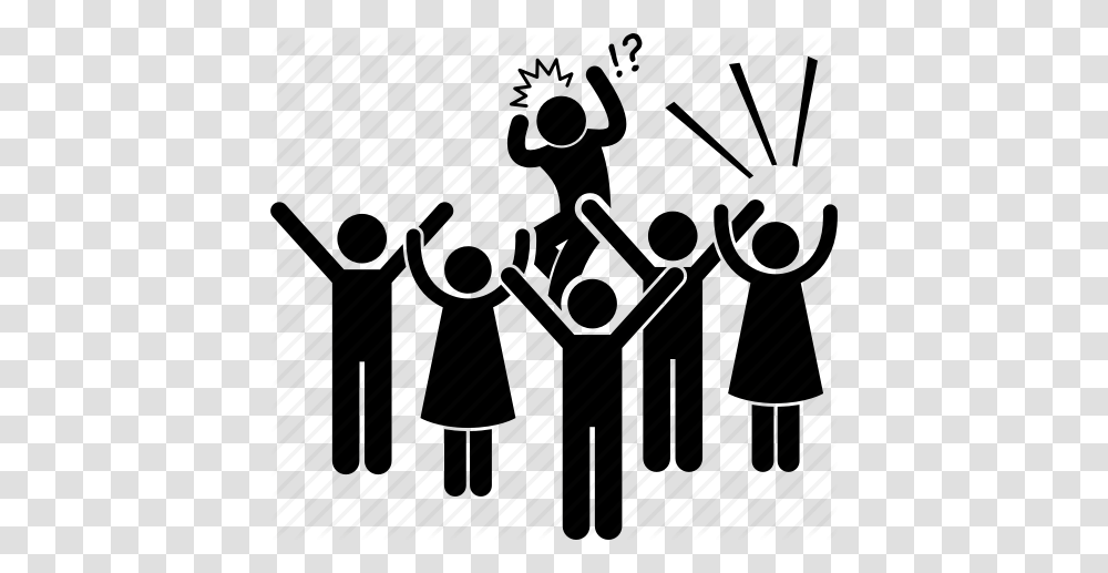 Birthday Cheering Friend Party People Prank Surprise Icon, Piano, Crowd, Hand, Silhouette Transparent Png