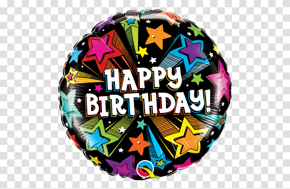 Birthday Colorful Shooting Stars BalloonData Balloon, Leisure Activities, Sphere, Bowling Transparent Png