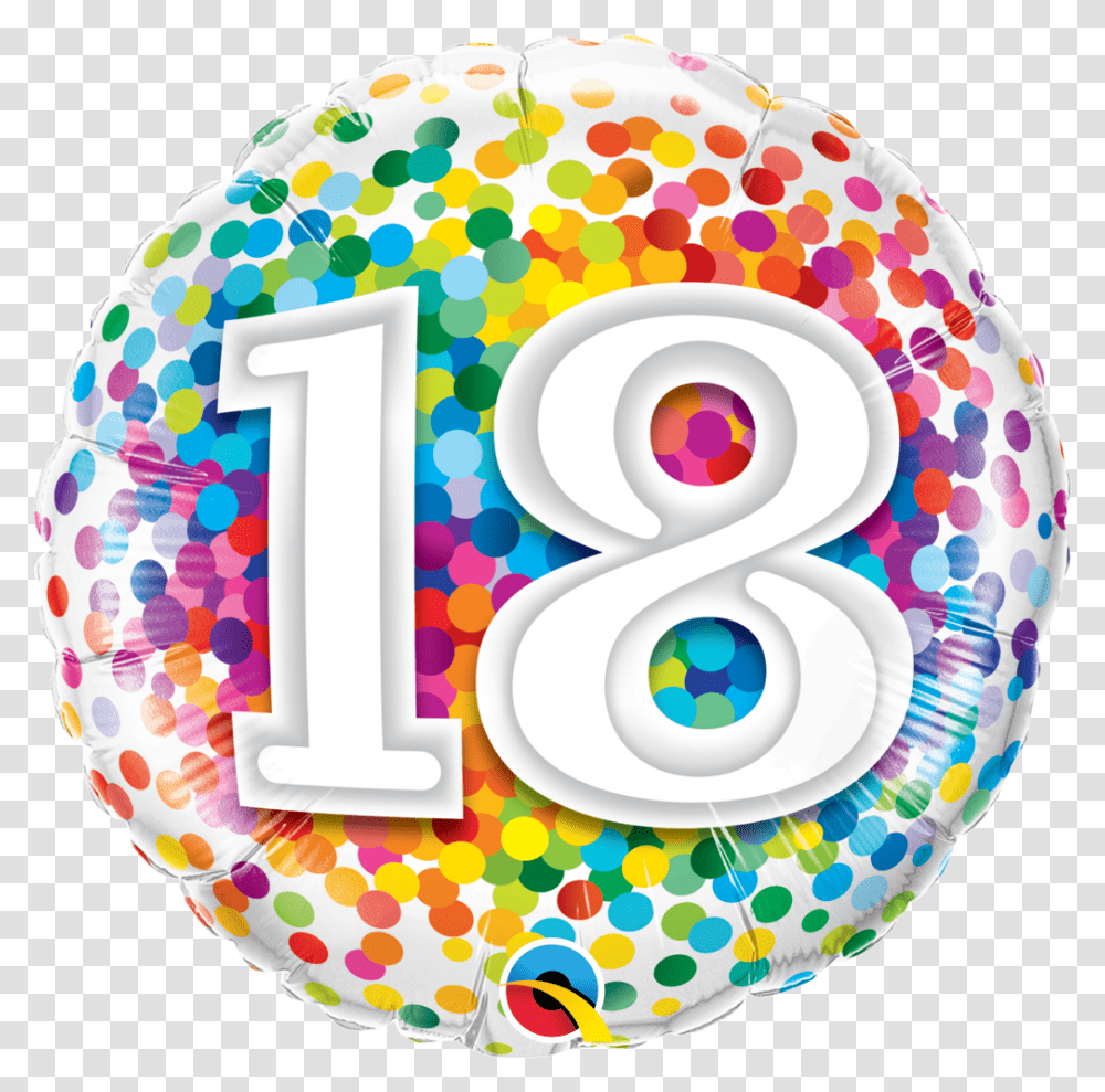 Birthday Confetti Design Foil Balloon, Number, Birthday Cake Transparent Png