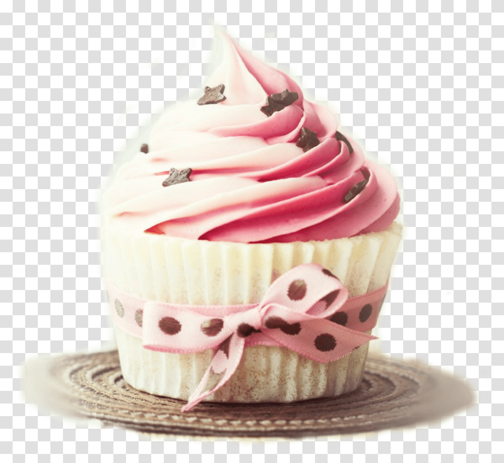 Birthday Cupcake Birthday Cupcake Pink, Cream, Dessert, Food, Creme Transparent Png