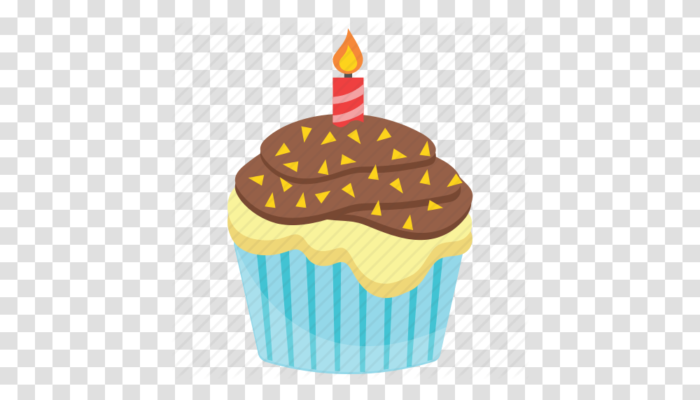 Birthday Cupcake Birthday Muffin Chocolate Cupcake Cupcake, Dessert, Food, Cream, Creme Transparent Png