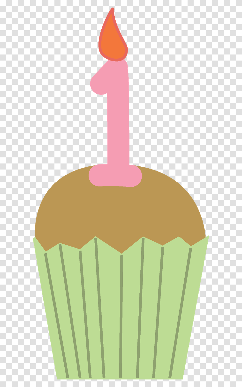 Birthday Cupcake Clipart 4 Cake 1 Year, Cream, Dessert, Food, Creme Transparent Png