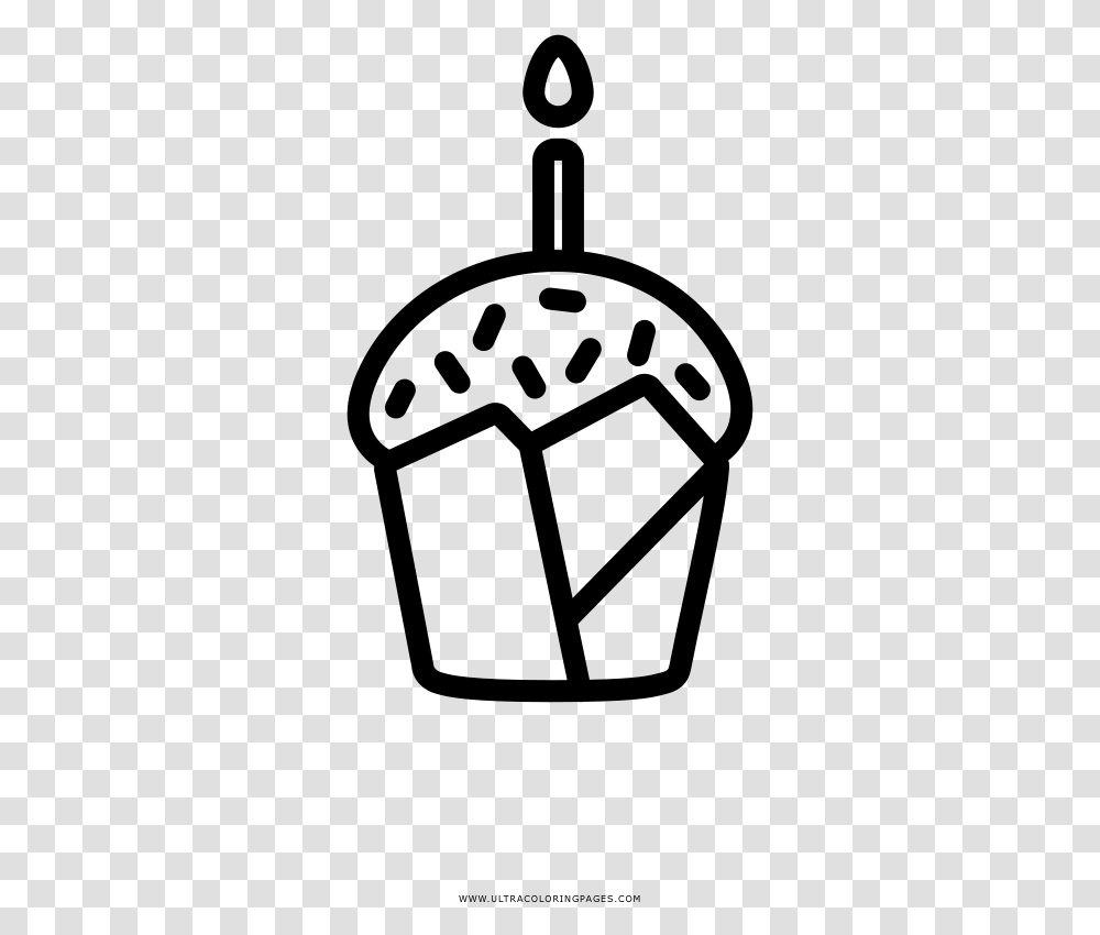 Birthday Cupcake Coloring Page, Gray, World Of Warcraft Transparent Png