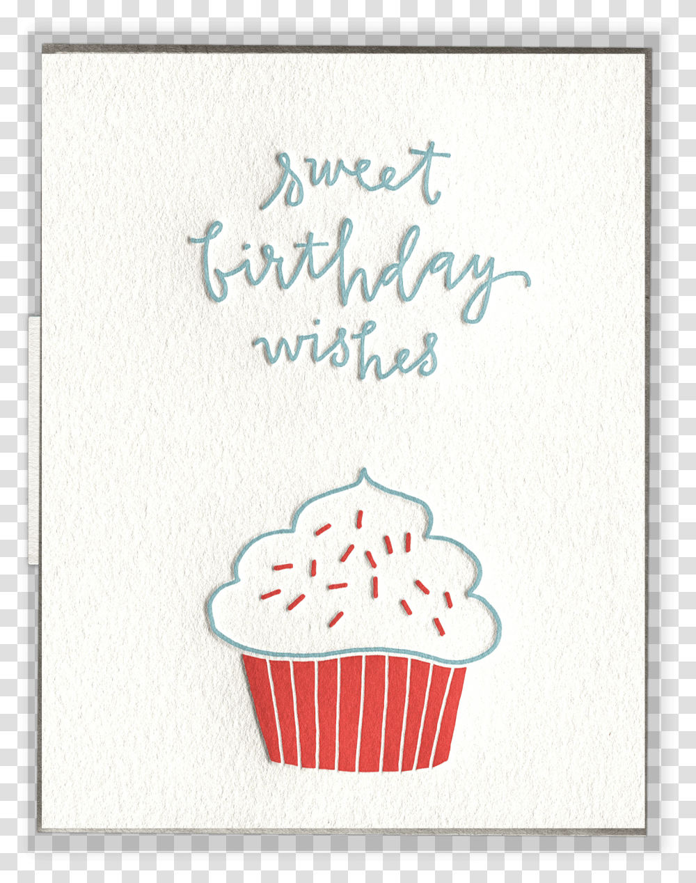 Birthday Cupcake Letterpress Greeting Card Cupcake, Cream, Dessert, Food, Creme Transparent Png