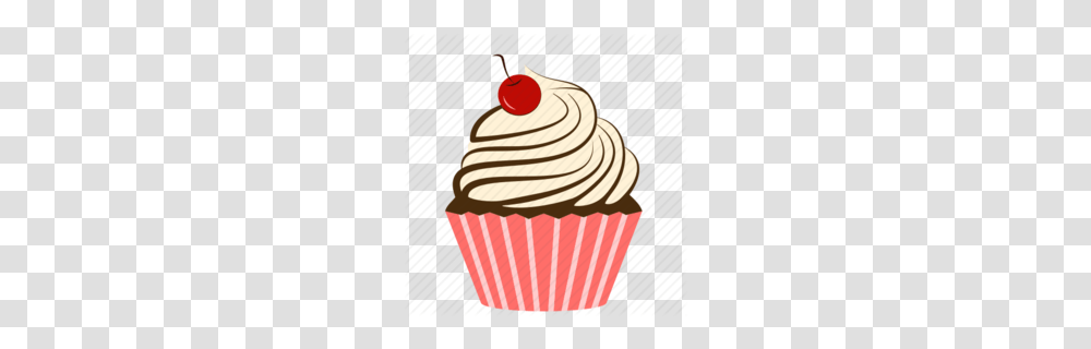 Birthday Cupcake Outline Clipart, Cream, Dessert, Food, Creme Transparent Png