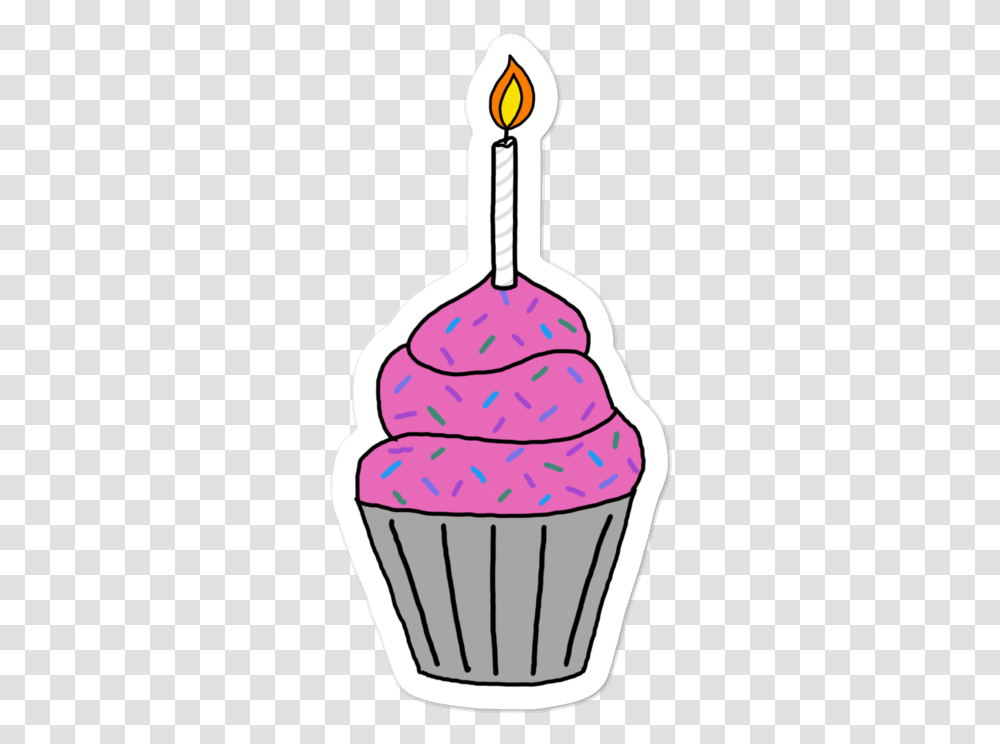 Birthday Cupcake Vinyl Sticker Cupcake, Cream, Dessert, Food, Creme Transparent Png