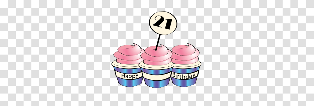 Birthday Cupcakes, Dessert, Food, Number Transparent Png