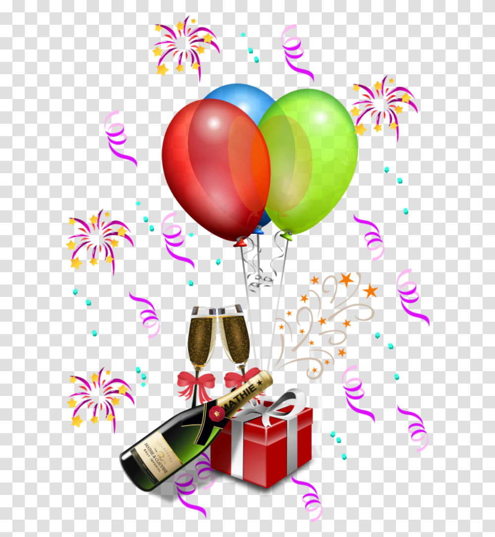 Birthday Decorations, Balloon, Confetti Transparent Png