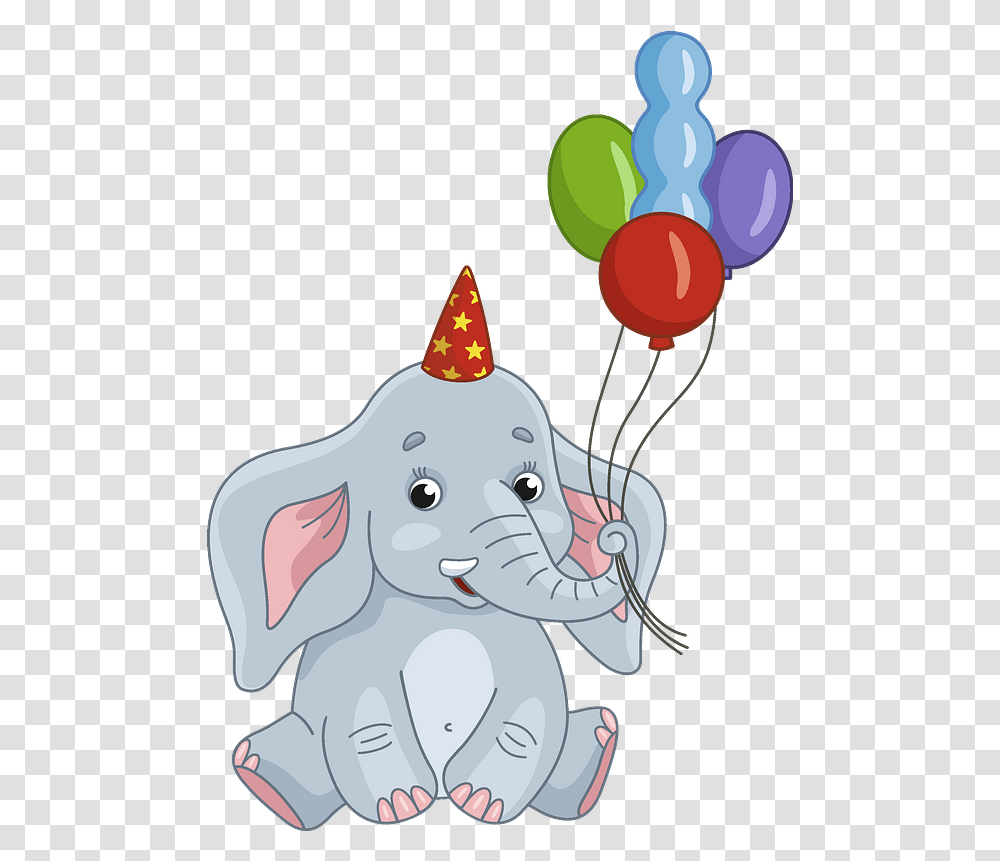 Birthday Elephant Clipart Happy Birthday Elephant Clipart, Clothing, Apparel, Party Hat Transparent Png