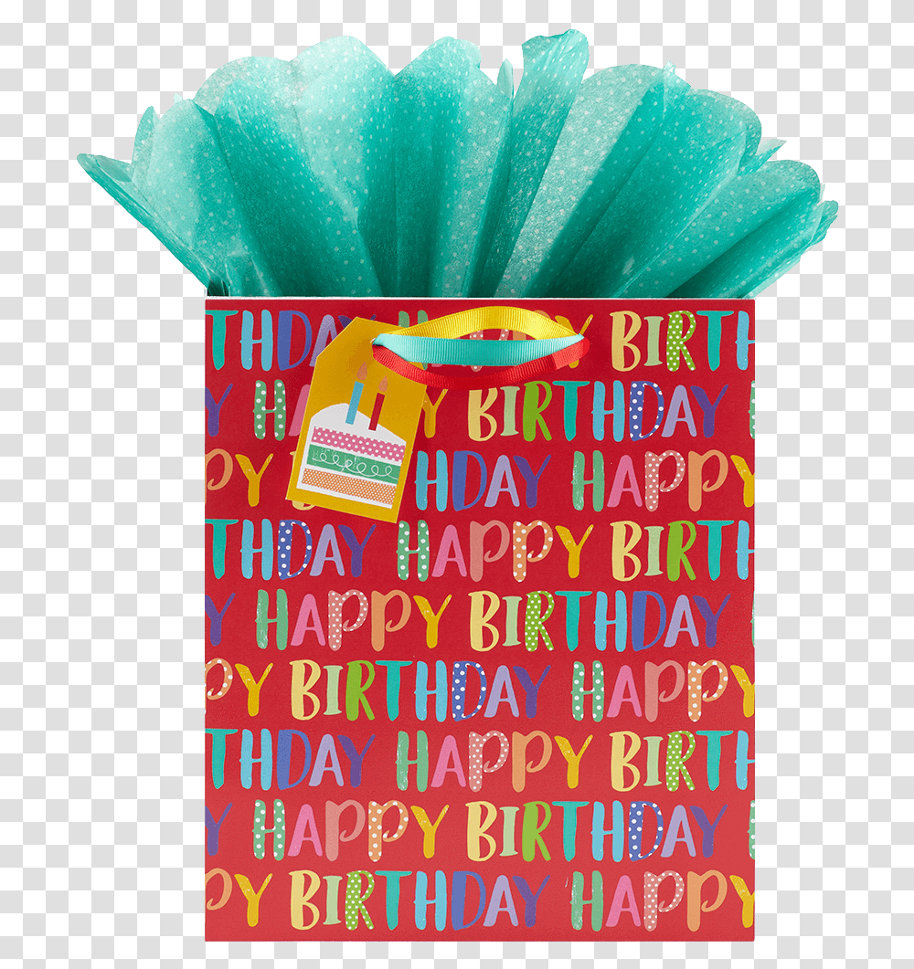 Birthday Fill Medium Gift Bag Birthday Gift Bag, Paper, Towel, Paper Towel, Tissue Transparent Png