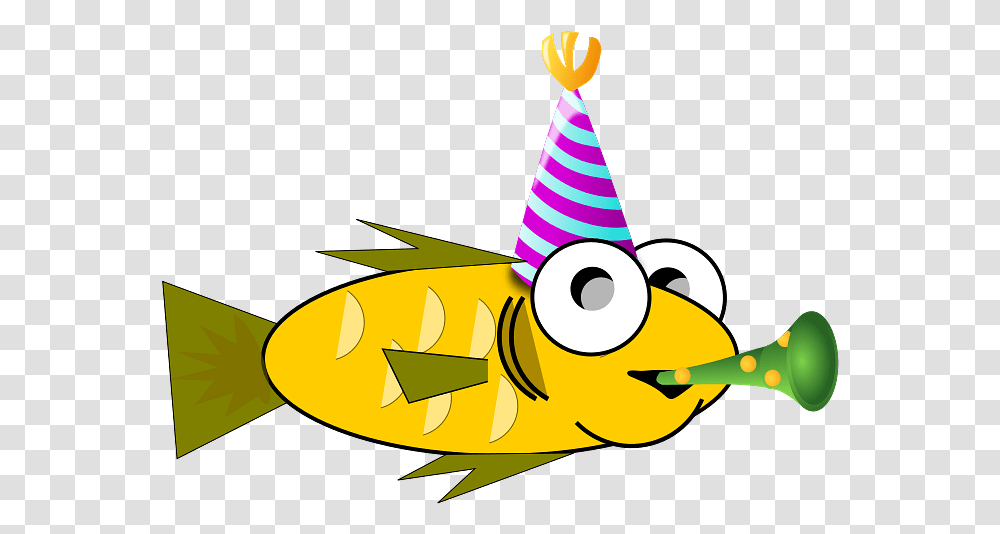 Birthday Fish Stickpng Happy Birthday Clip Art Fish, Clothing, Apparel, Party Hat, Animal Transparent Png