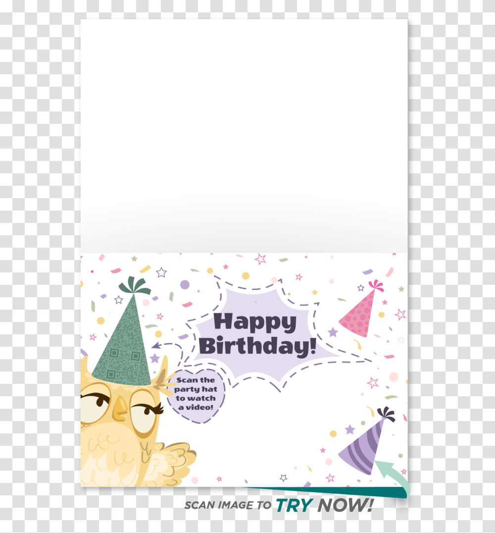 Birthday Flowers Card Check Out This Interactive Birthday Cartoon, Clothing, Apparel, Party Hat, Paper Transparent Png