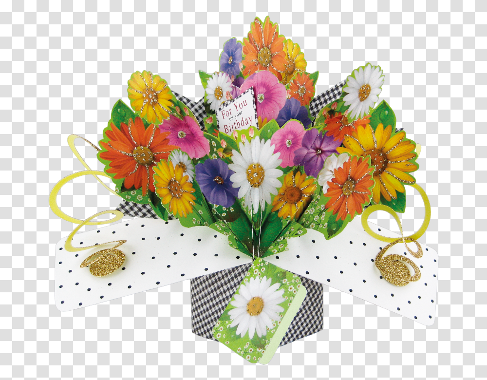 Birthday Flowers Pop Up Greeting Card Tarjeta De De Naturaleza, Plant, Floral Design Transparent Png