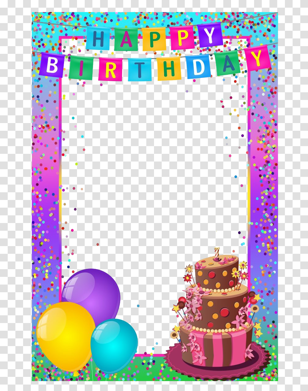 Birthday Frame Birthday Photo Frame, Birthday Cake, Dessert, Food, Wedding Cake Transparent Png