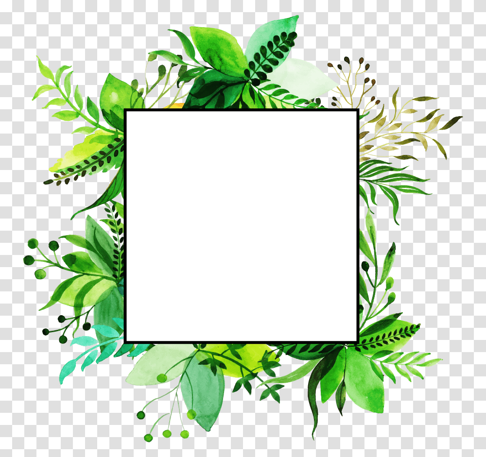 Birthday Frame Green Background, Leaf, Plant, Vegetation, Flower Transparent Png