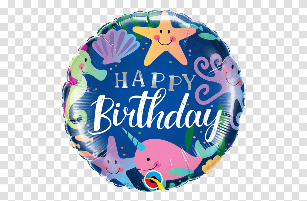 Birthday Fun Under The Sea Foil Balloon Balloon, Sphere, Birthday Cake, Dessert, Food Transparent Png