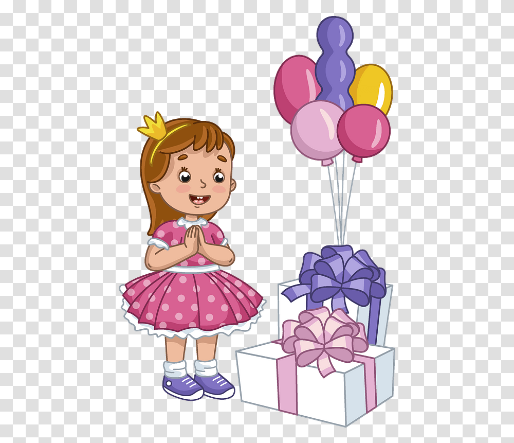 Birthday Girl Clipart Free Download Clip Art, Female, Ball, Balloon, Kid Transparent Png