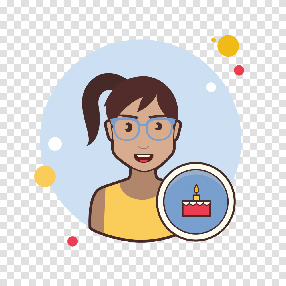 Birthday Girl Icon, Face, Sunglasses, Female Transparent Png
