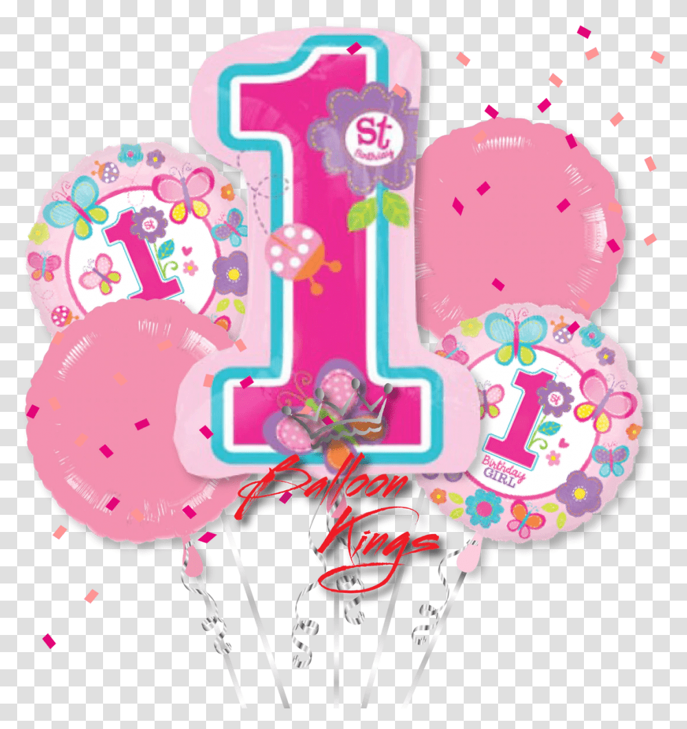 Birthday Girl Picture First Birthday Balloons, Text, Number, Symbol, Toy Transparent Png