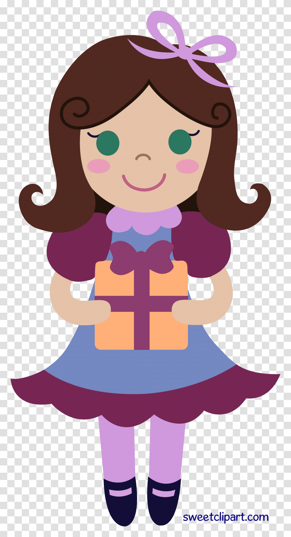 Birthday Girl With Gift Clip Art, Room, Indoors, Toilet Transparent Png