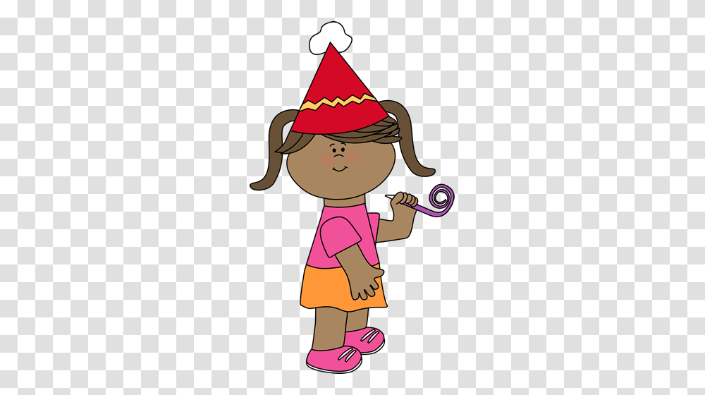 Birthday Girl With Party Whistle Clip Art, Apparel, Hat, Party Hat Transparent Png