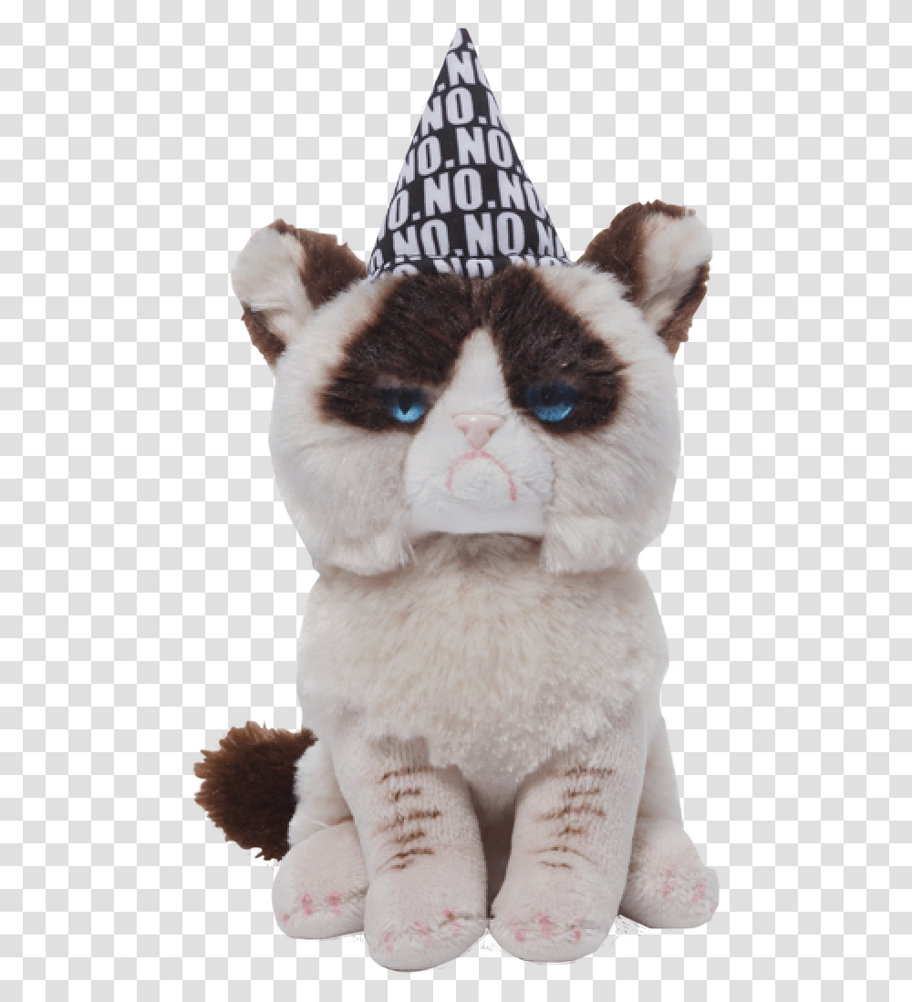 Birthday Grumpy Cat Doll, Plush, Toy, Pet, Mammal Transparent Png