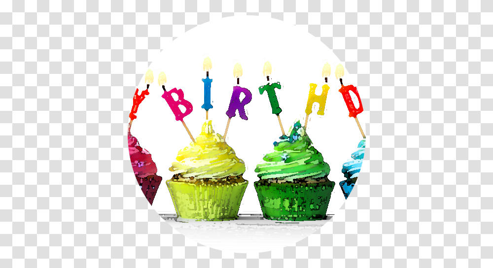 Birthday Happy Birthday, Cupcake, Cream, Dessert, Food Transparent Png