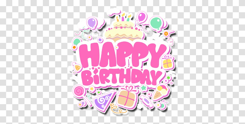 Birthday Happy Birthday Stickers Pink, Doodle, Drawing, Art, Graphics Transparent Png