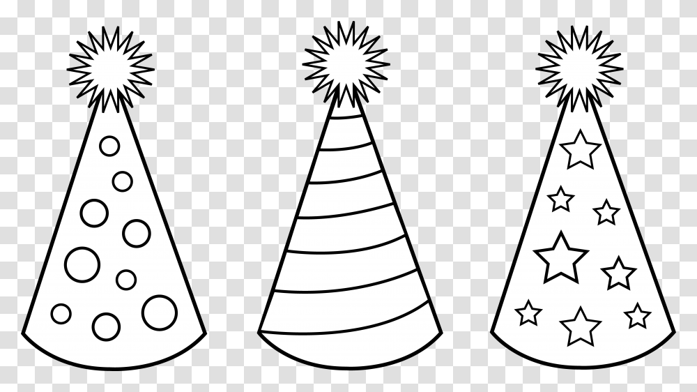 Birthday Hat Black And White Clip Art Clip Art Black And White, Cone, Plant Transparent Png