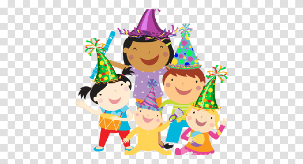 Birthday Hat Clipart Childrens Party Kindermusiek Logo Birthday Party Clipart Kids, Clothing, Apparel, Party Hat, Snowman Transparent Png