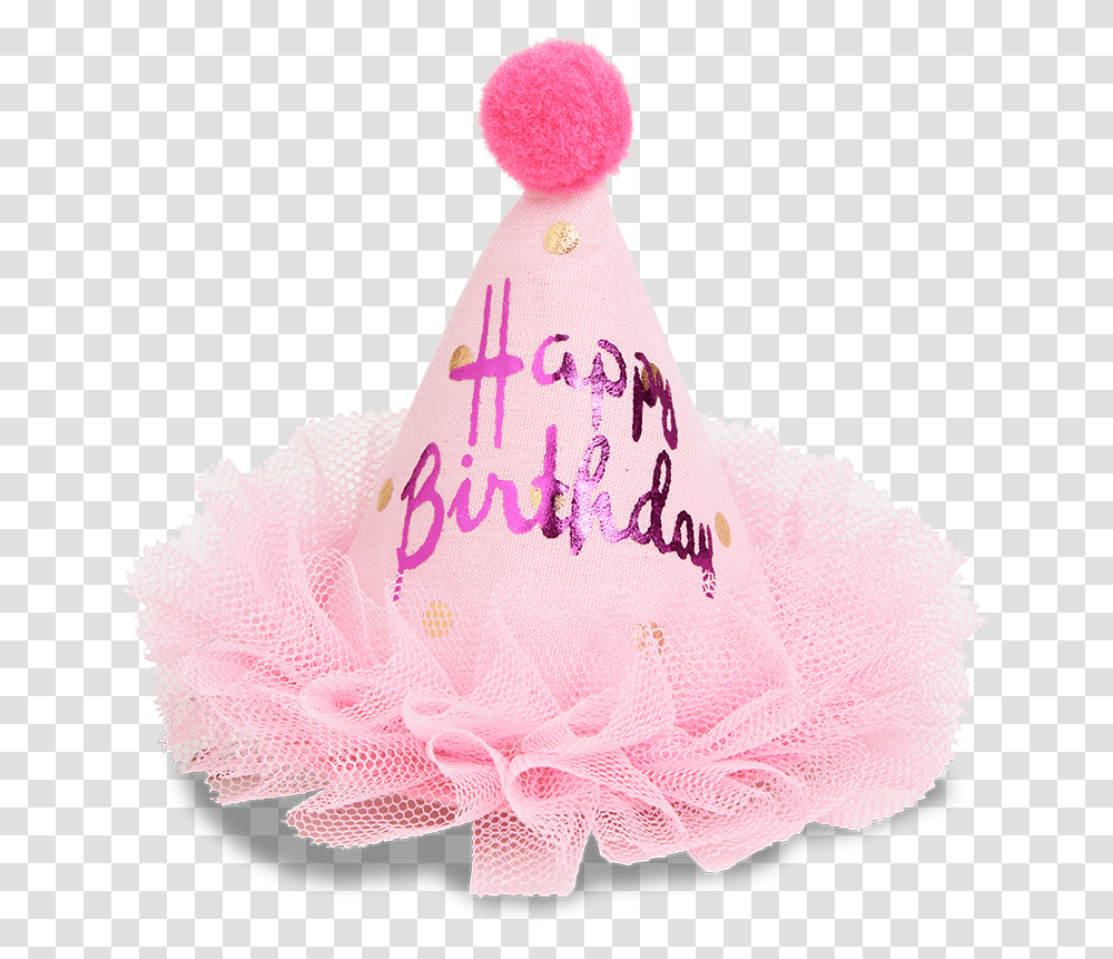 Birthday Hat Hair Clip Pink Party Hat Full Size Pink Birthday Hat, Clothing, Apparel, Snowman, Winter Transparent Png