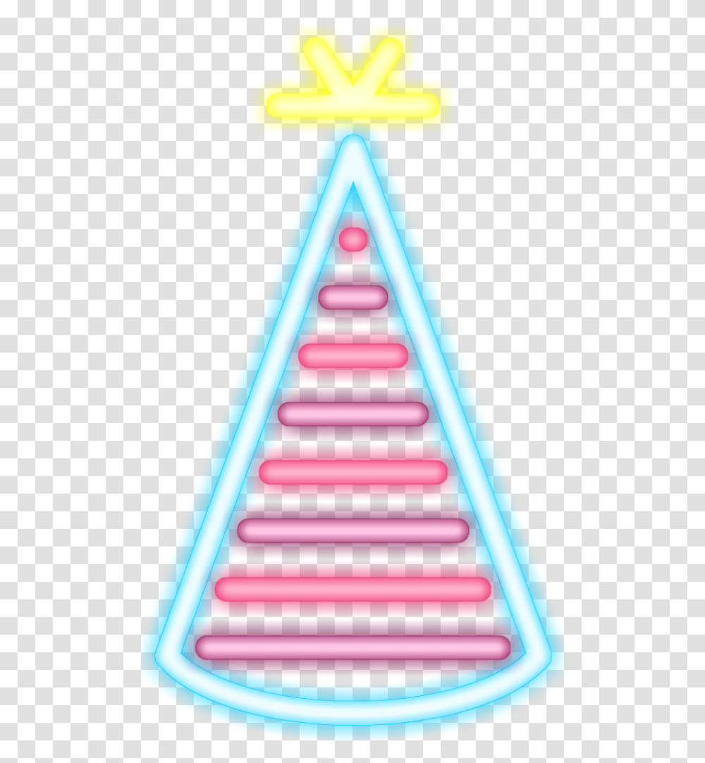 Birthday Hat Neon Birthdayhat Sticker By Triangle Transparent Png