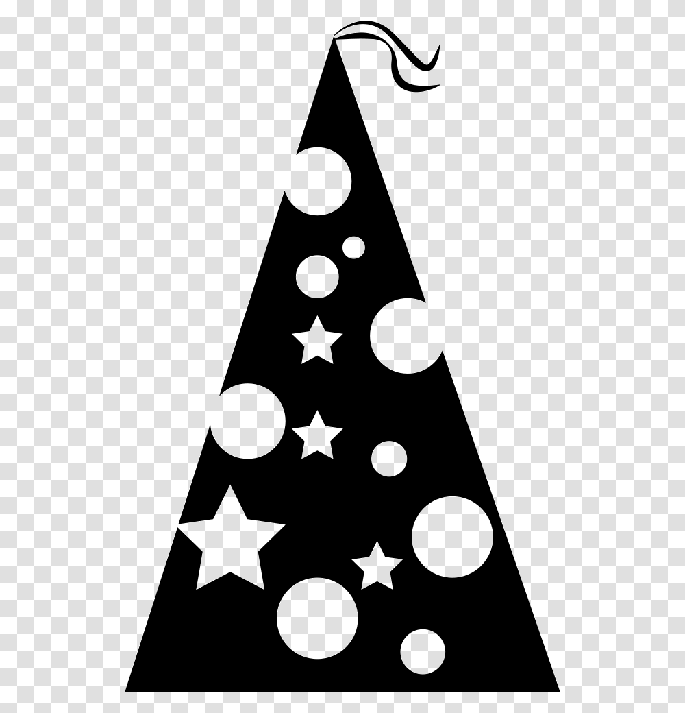 Birthday Hat With Dots And Stars Gorro De Fiesta Silueta, Apparel, Cone, Party Hat Transparent Png