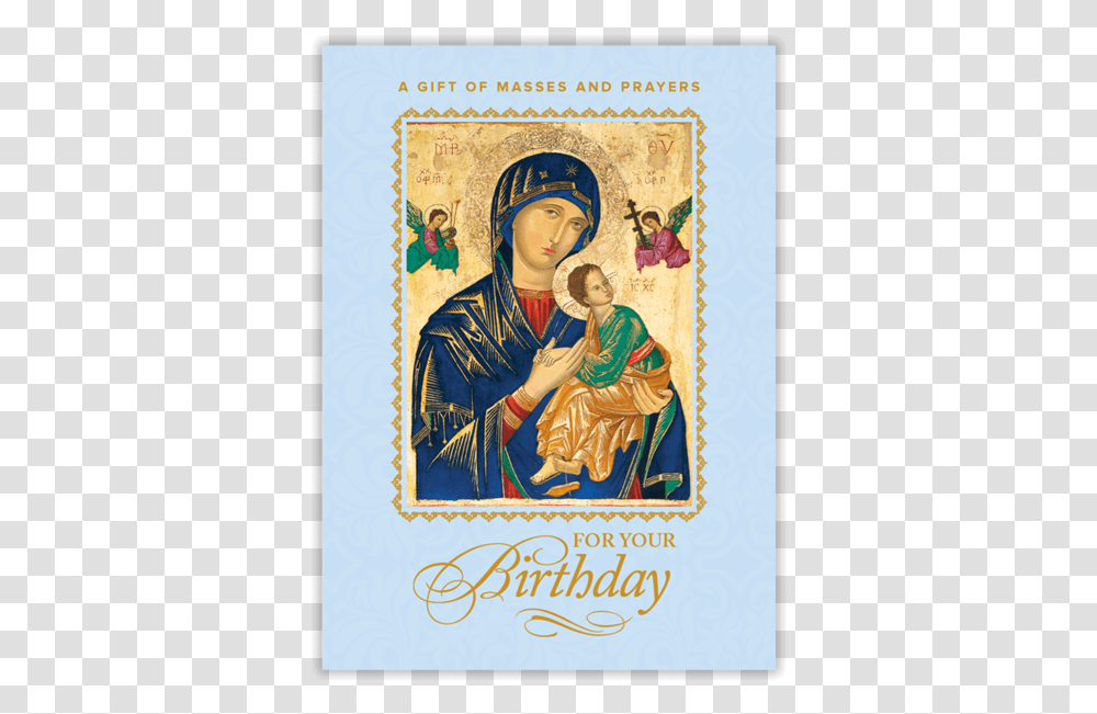 Birthday Mass Card Our Mother Of Perpetual Help, Person, Human, Poster, Advertisement Transparent Png