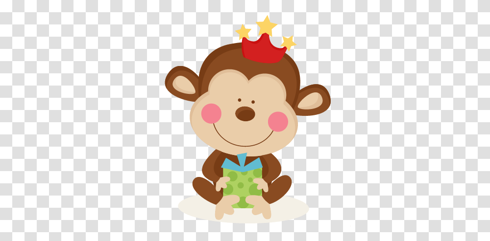 Birthday Monkey Svg Scrapbook Cut File Cute Birthday Cartoon Monkey, Indoors, Room, Snowman, Winter Transparent Png