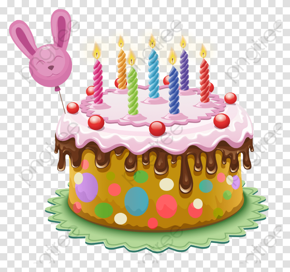 Birthday Party Clipart Cake Birthday Cake 7 Clipart, Dessert, Food, Icing, Cream Transparent Png