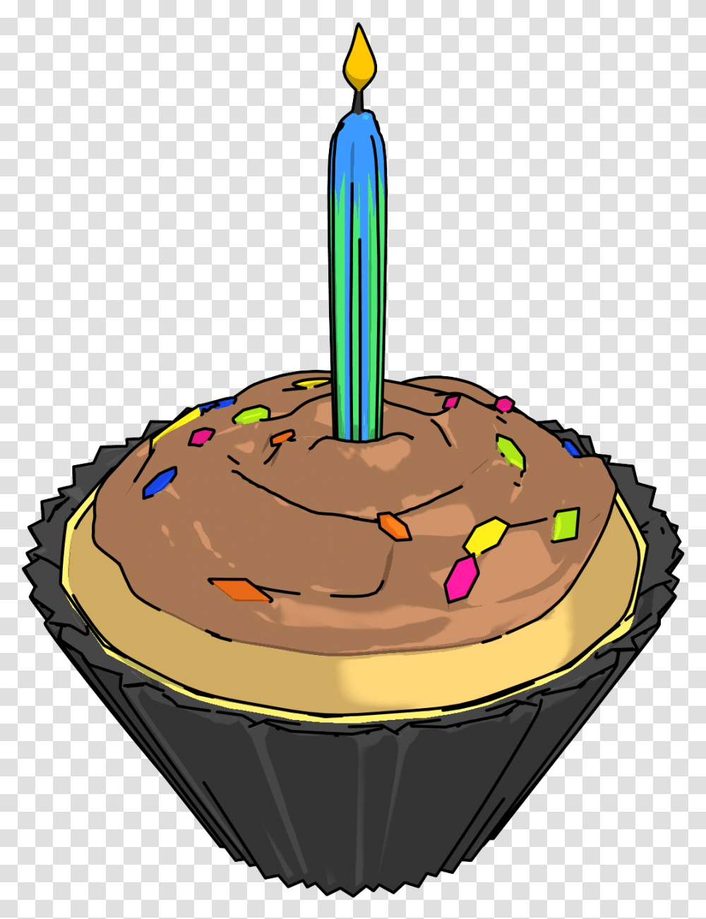 Birthday Party Cupcake Clipart Cupcake, Cream, Dessert, Food, Creme Transparent Png