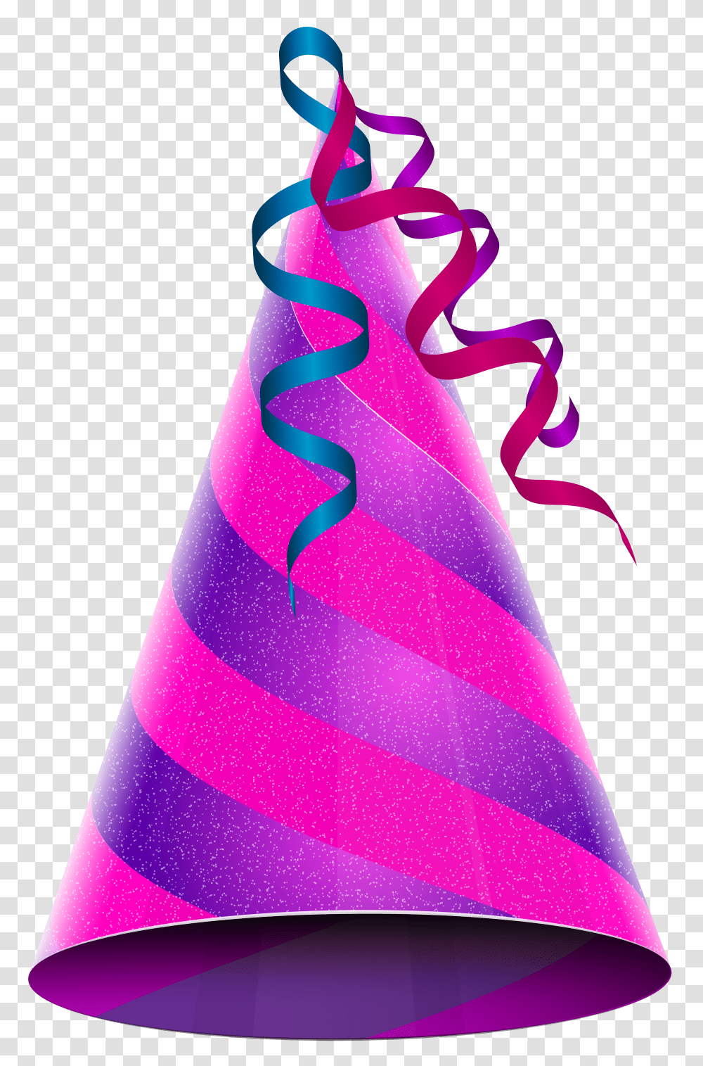 Birthday Party Hat Purple Pink Clip Party Hat Transparent Png
