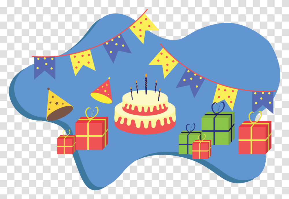 Birthday Party Illustration By Harshita Prakash Clip Art, Cake, Dessert, Food, Birthday Cake Transparent Png